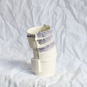 Small Porcelain vase purple rim handmade by Perth ceramicist Studio Mulders