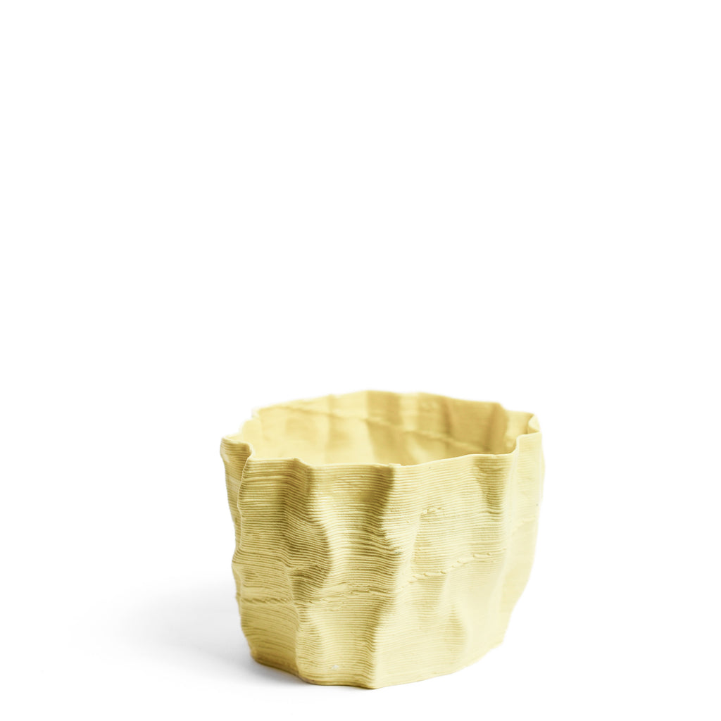 Porcelain cup made by Alterfact using 3D printing techniques in clay. Alterfact is an Australian duo composed of ceramicist Lucile Sciallano and designer Ben Landau based in Melbourne where they create contemporary ceramics using 3D printing techniques.
