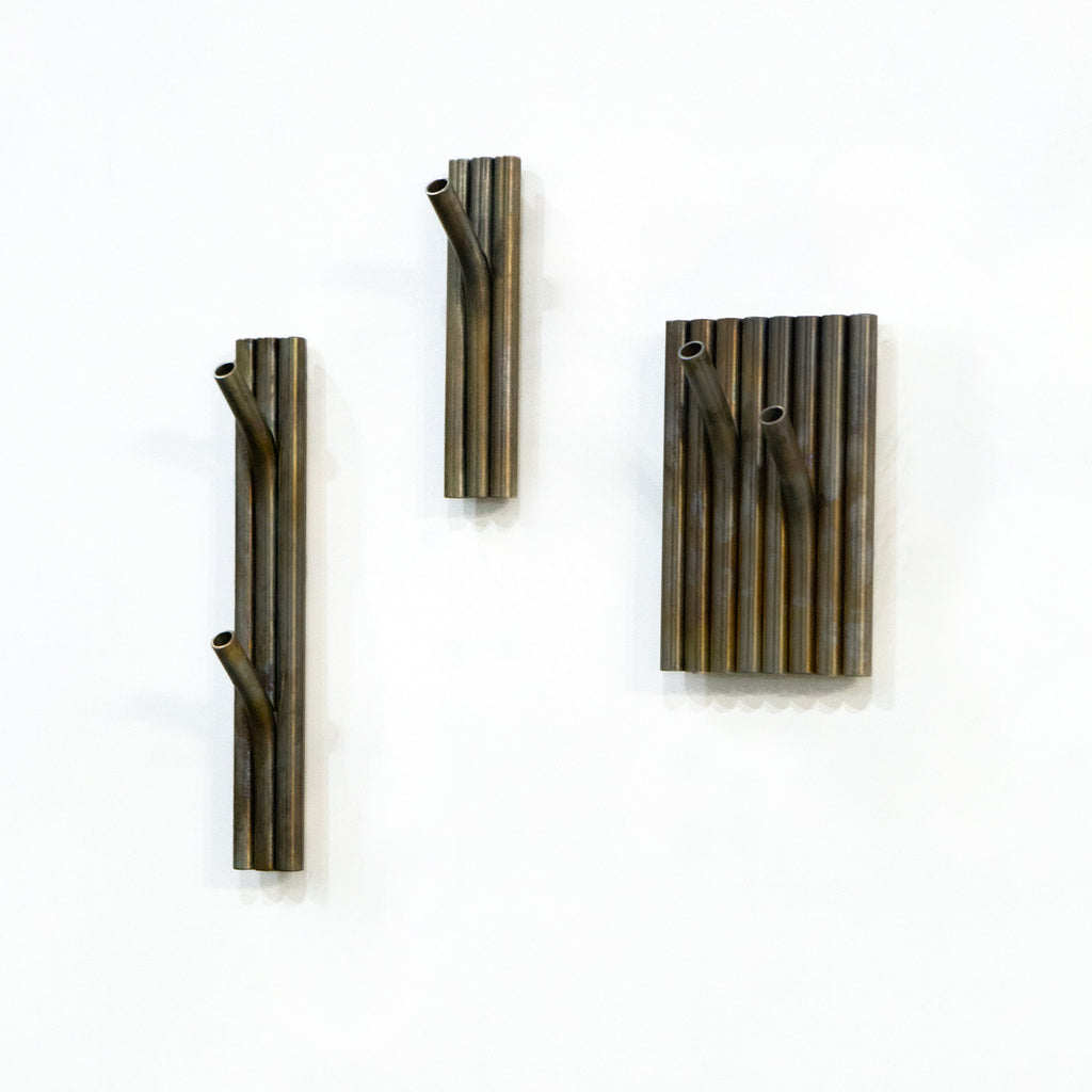 Pipeflute Wall Hook - Single in Burnt Stainless Steel