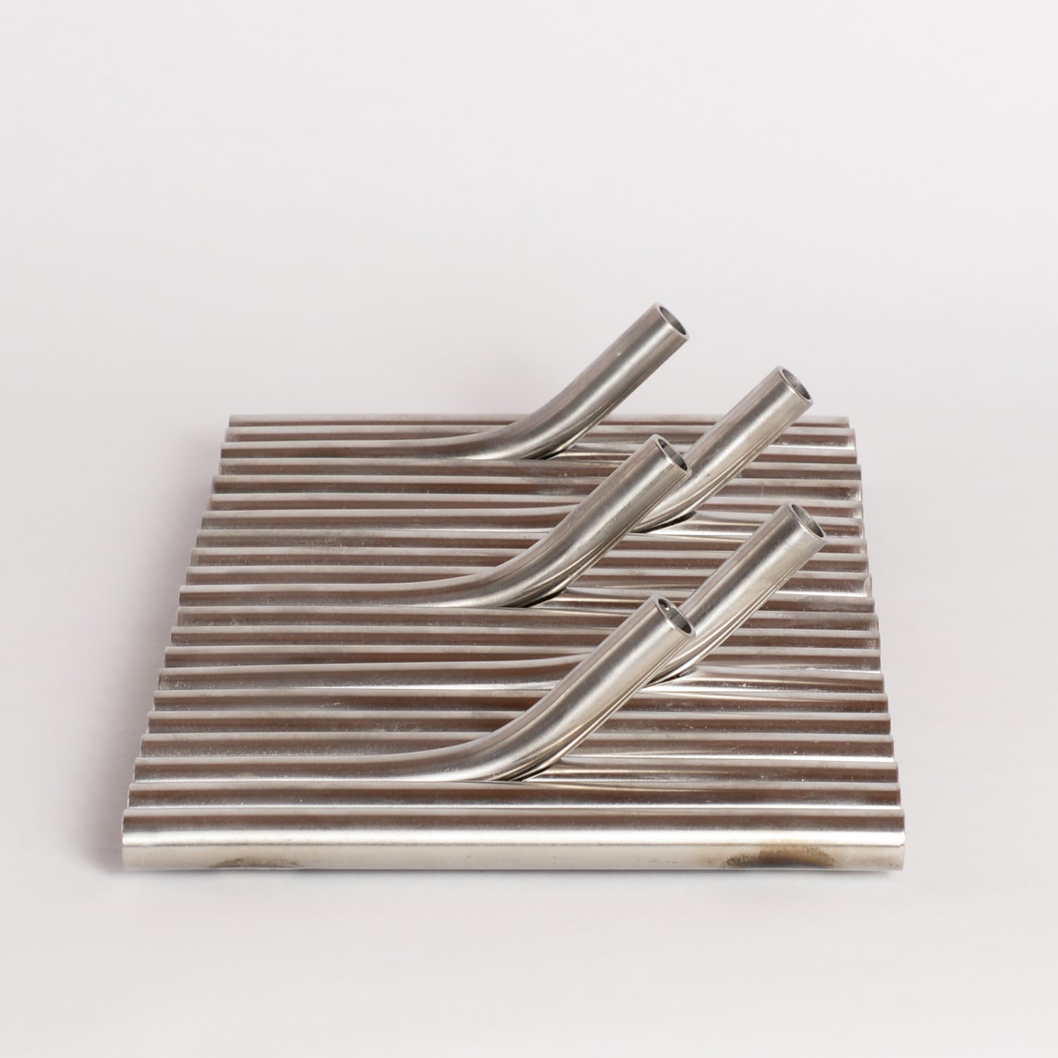 'Full House' Pipeflute Wall Hook - Brushed Stainless Steel