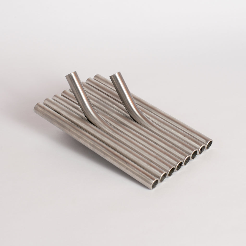 'Side by Side' Pipeflute Wall Hook - Brushed Stainless Steel