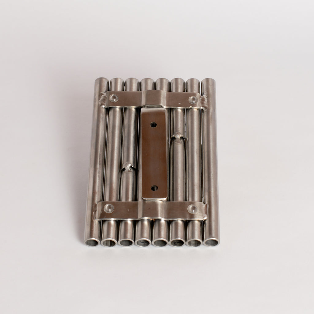 'Side by Side' Pipeflute Wall Hook - Brushed Stainless Steel