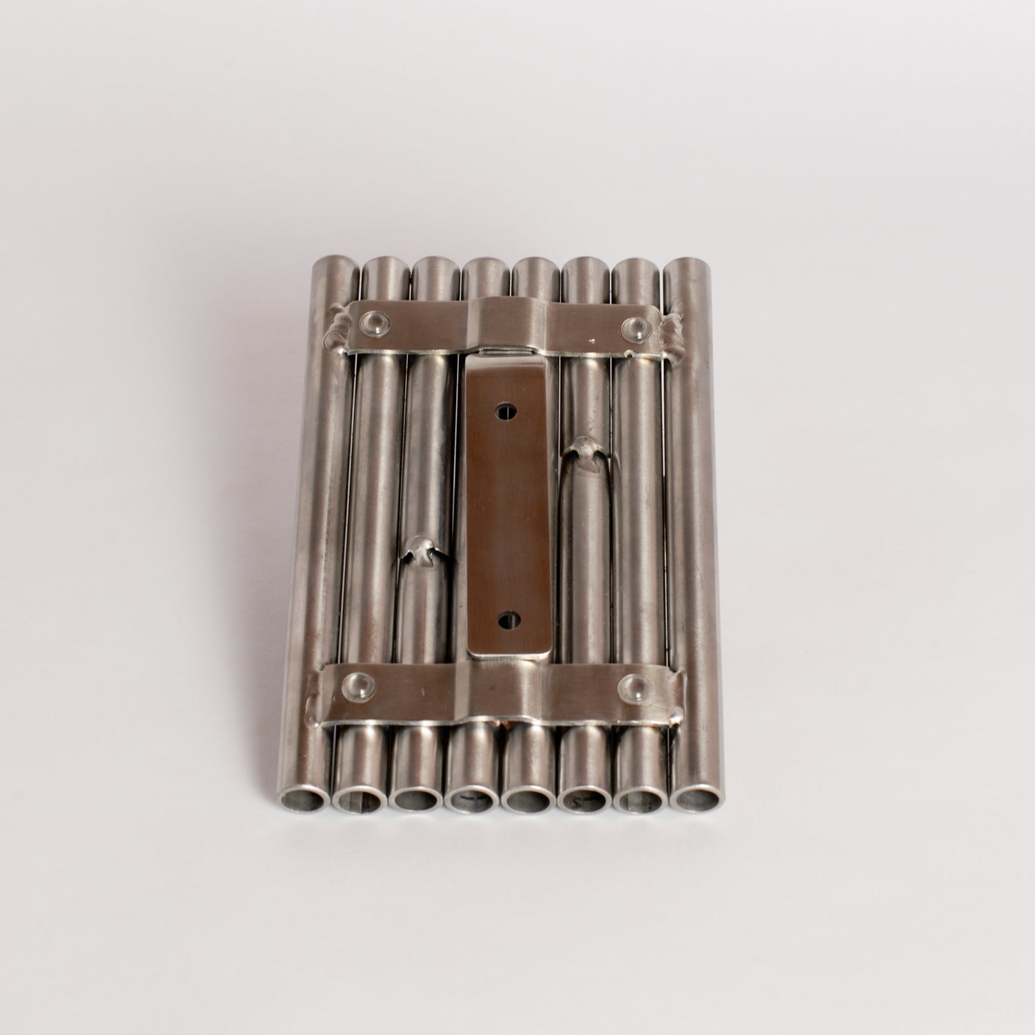 'Side by Side' Pipeflute Wall Hook - Brushed Stainless Steel