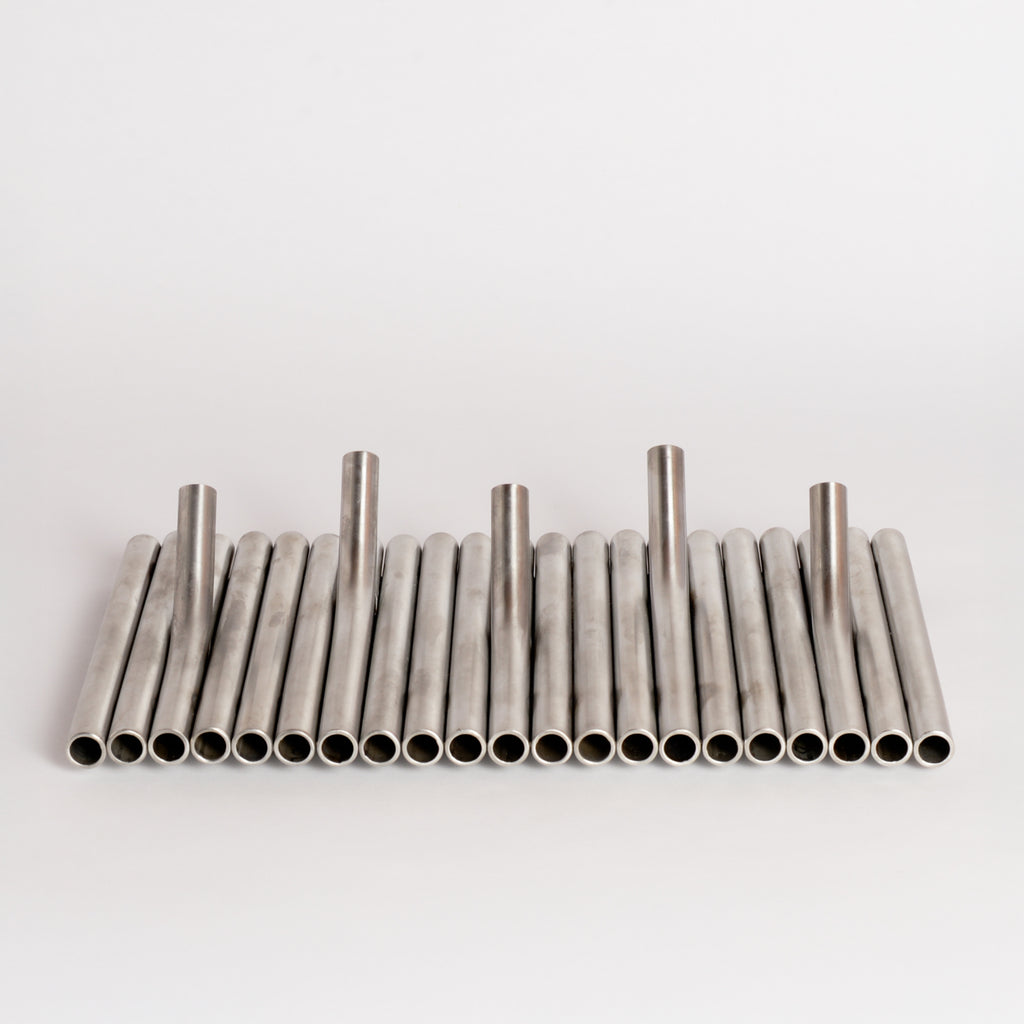 'Full House' Pipeflute Wall Hook - Brushed Stainless Steel