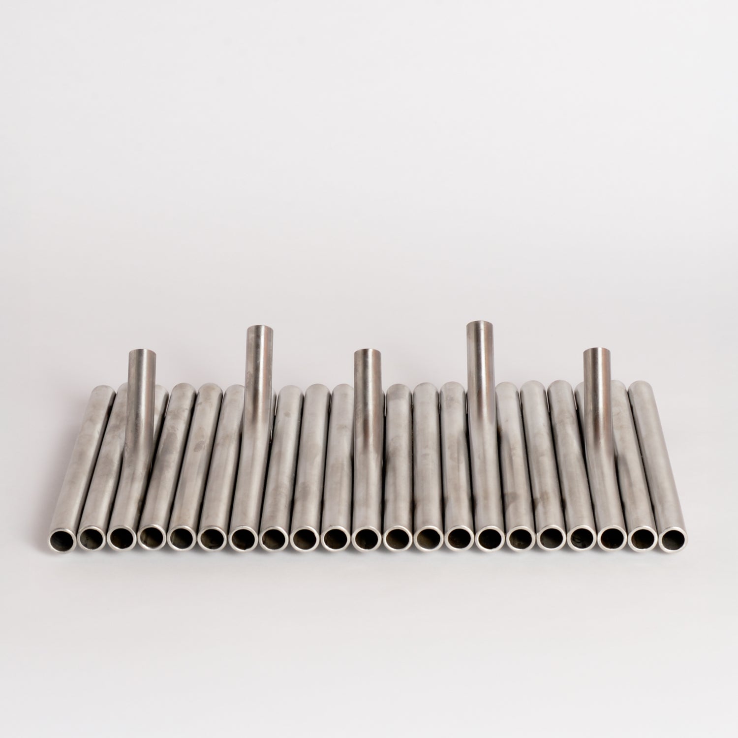 'Full House' Pipeflute Wall Hook - Brushed Stainless Steel