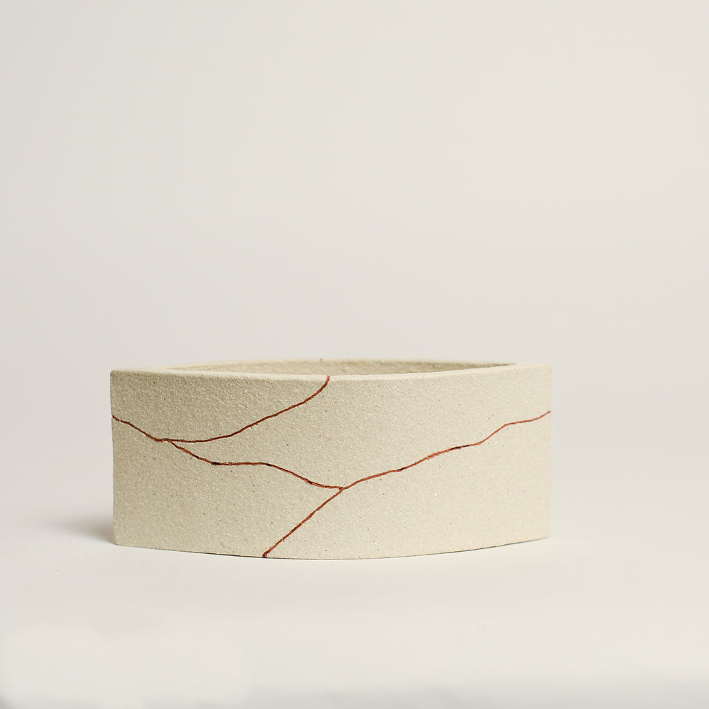 Ceramic sculpture handmade by Sydney-based artist Debbey Watson. The minimal aesthetic of Debbey’s enclosed, slab-built geometric forms and contemporary ceramics is inspired by her interest in modern architecture and design. 