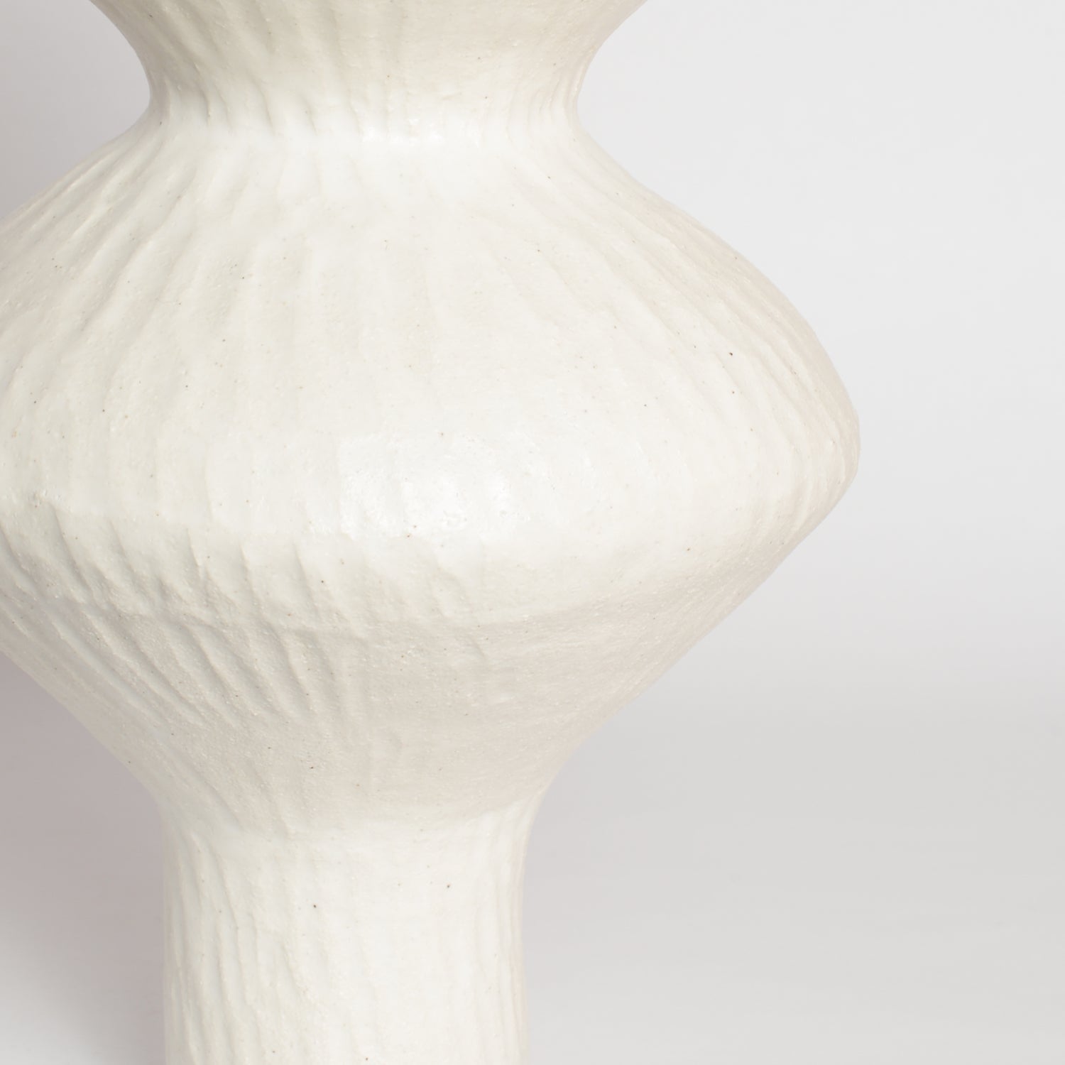 White Carved Wobble Vase