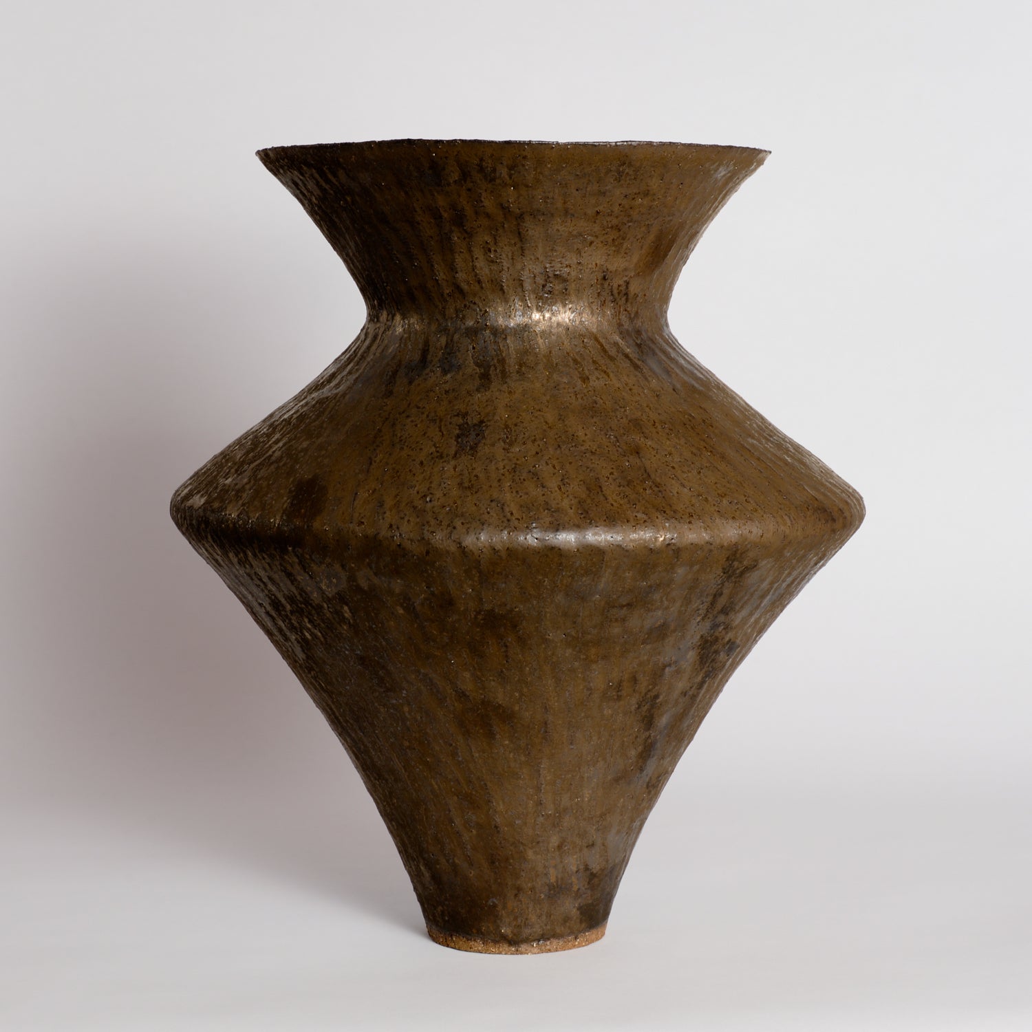 Carved Flare Bronze Vessel