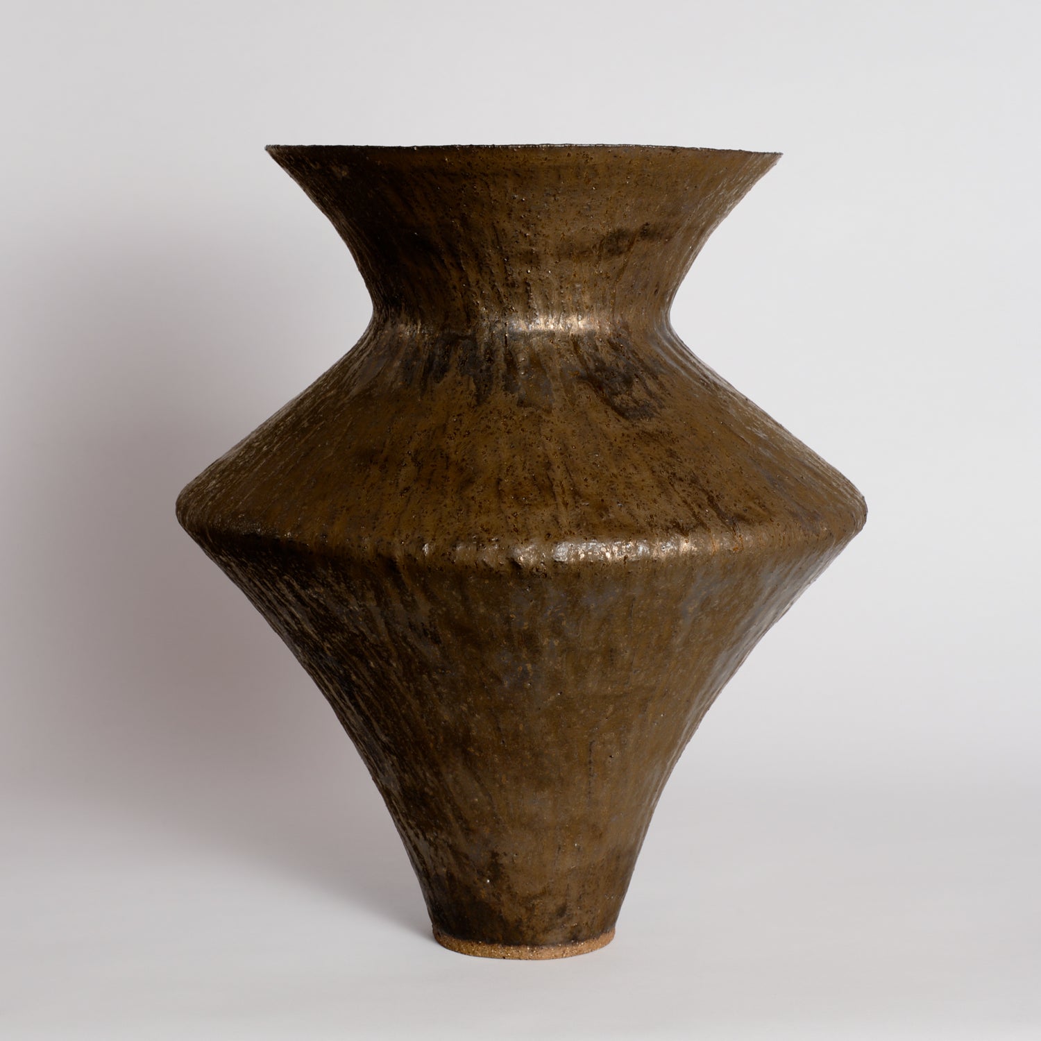 Carved Flare Bronze Vessel