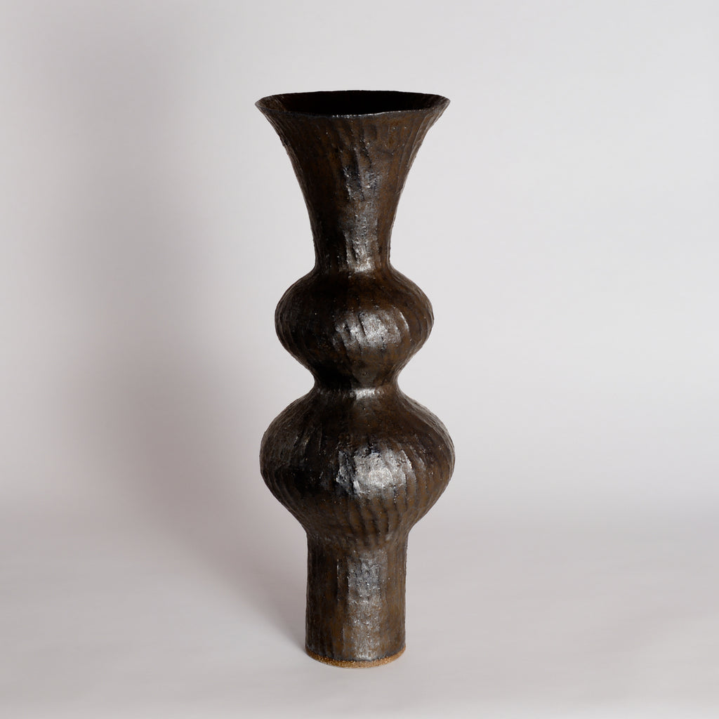 Carved Bronze Wobble Vessel