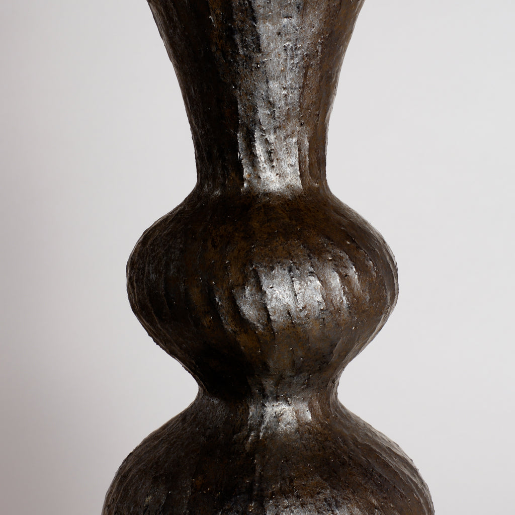 Carved Bronze Wobble Vessel