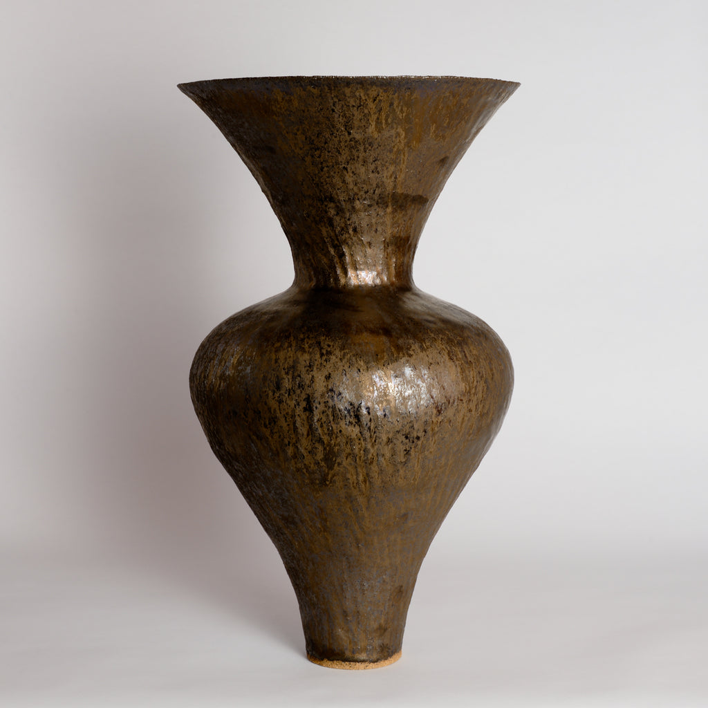 Tall Bronze Smooth Wobble Vessel