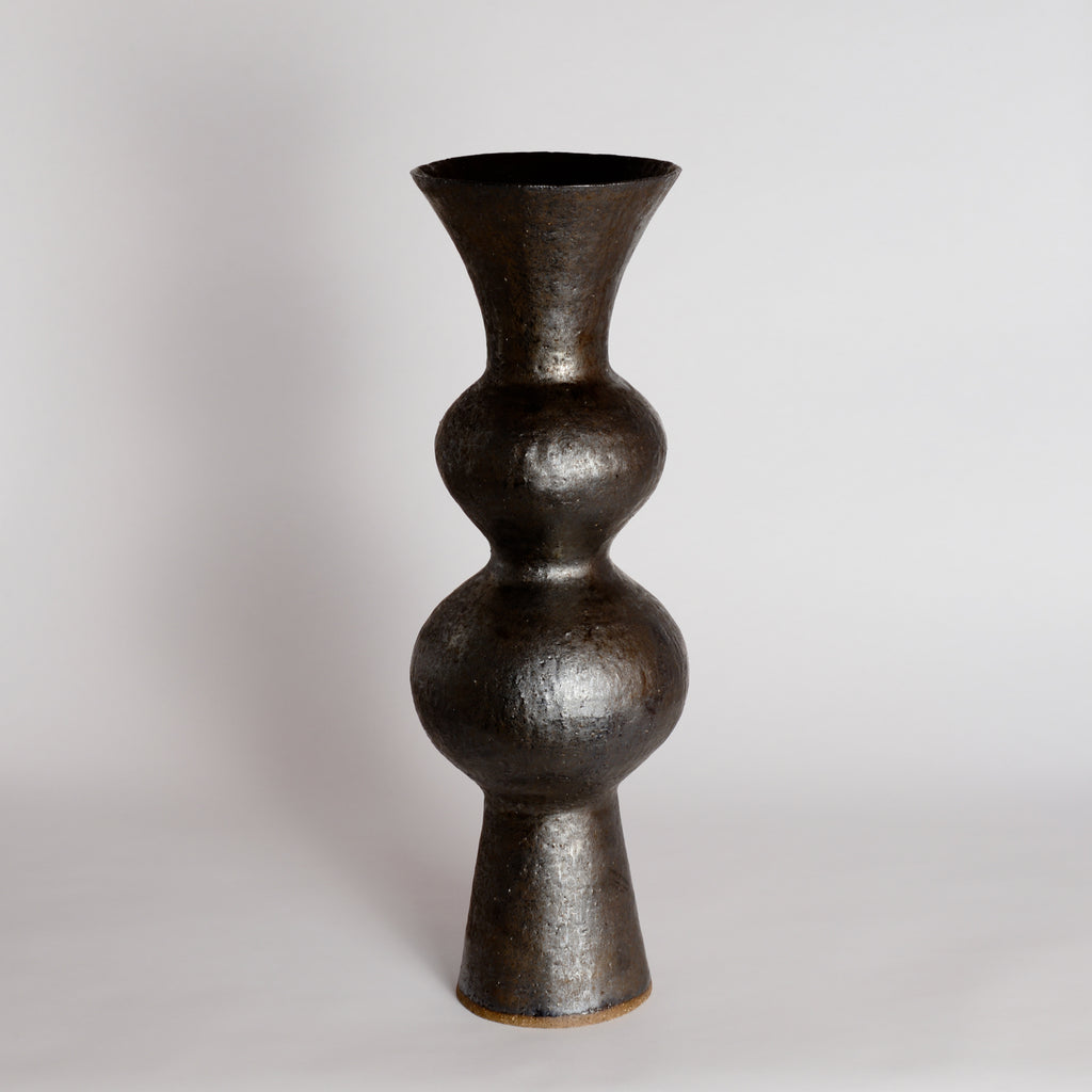Tall Smooth Bronze Wobble Vessel