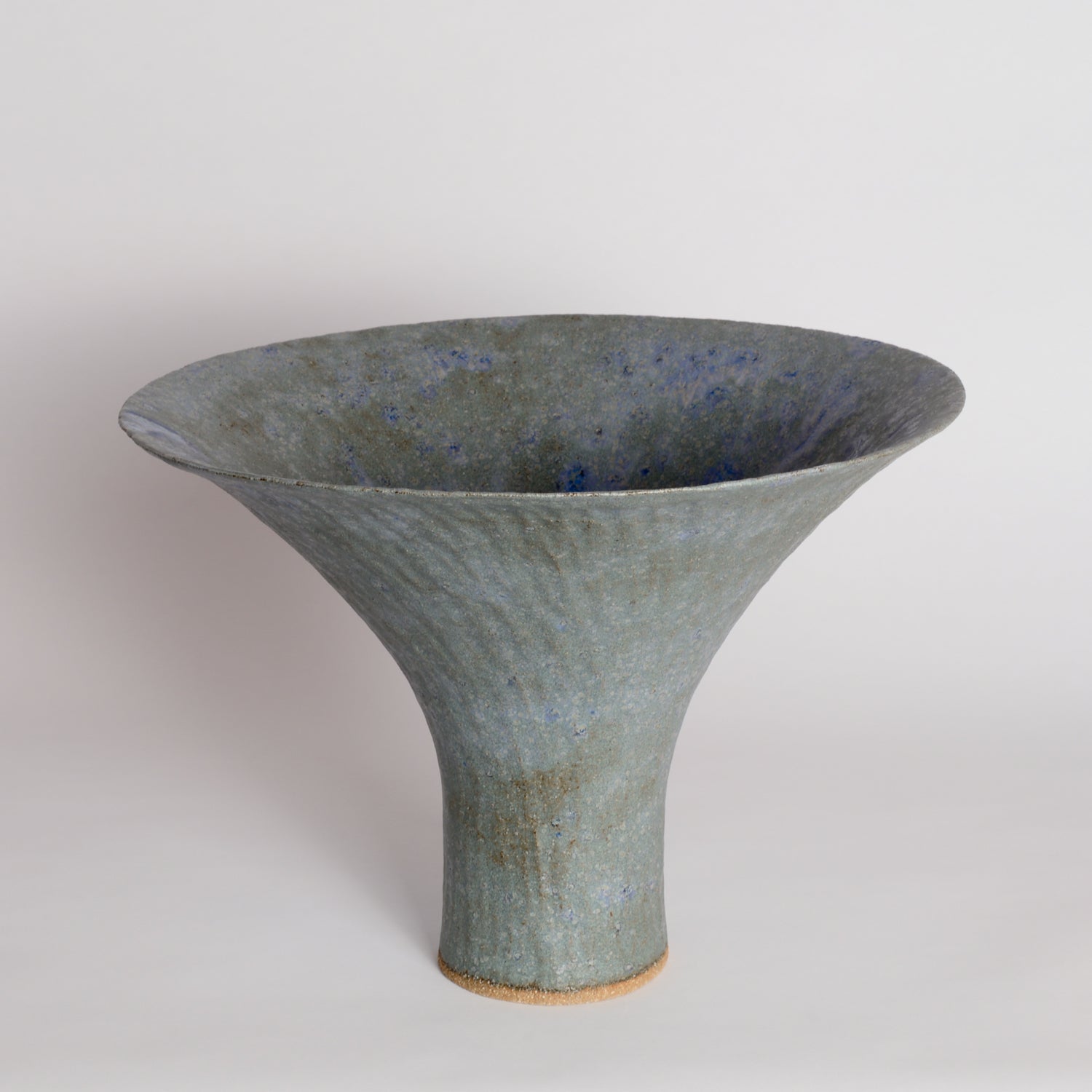 Blue Sea Salt Footed Flower Bowl