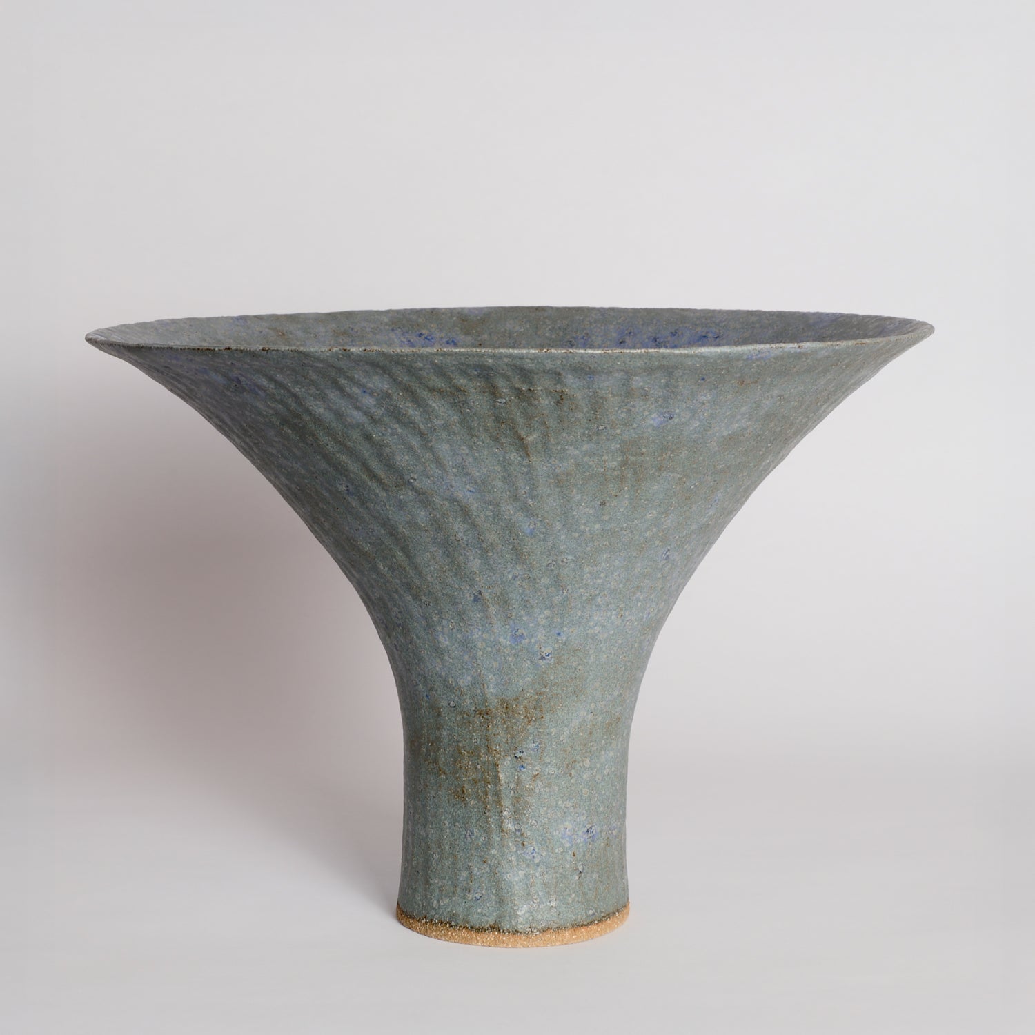 Blue Sea Salt Footed Flower Bowl