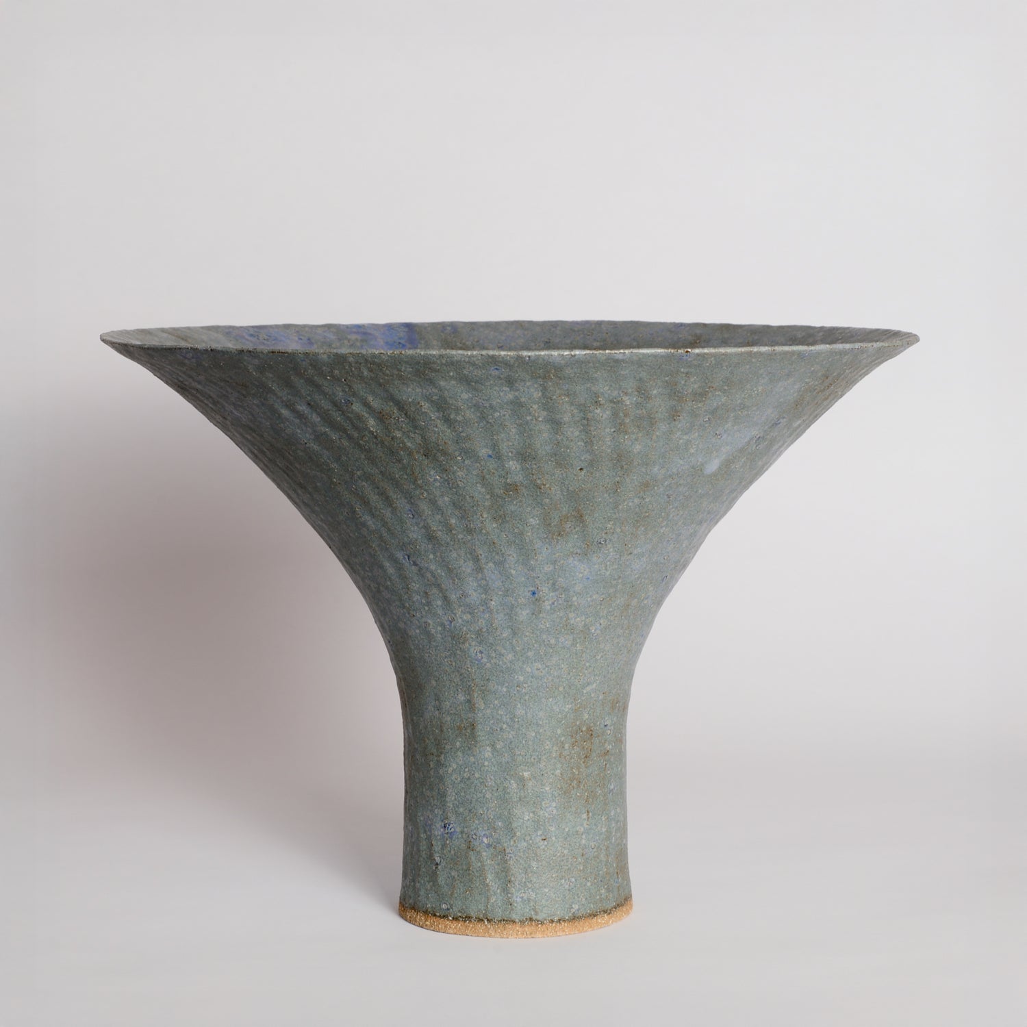 Blue Sea Salt Footed Flower Bowl
