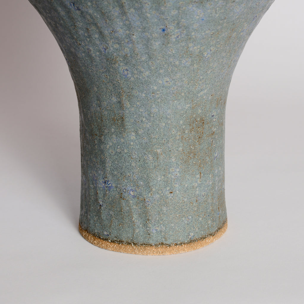 Blue Sea Salt Footed Flower Bowl