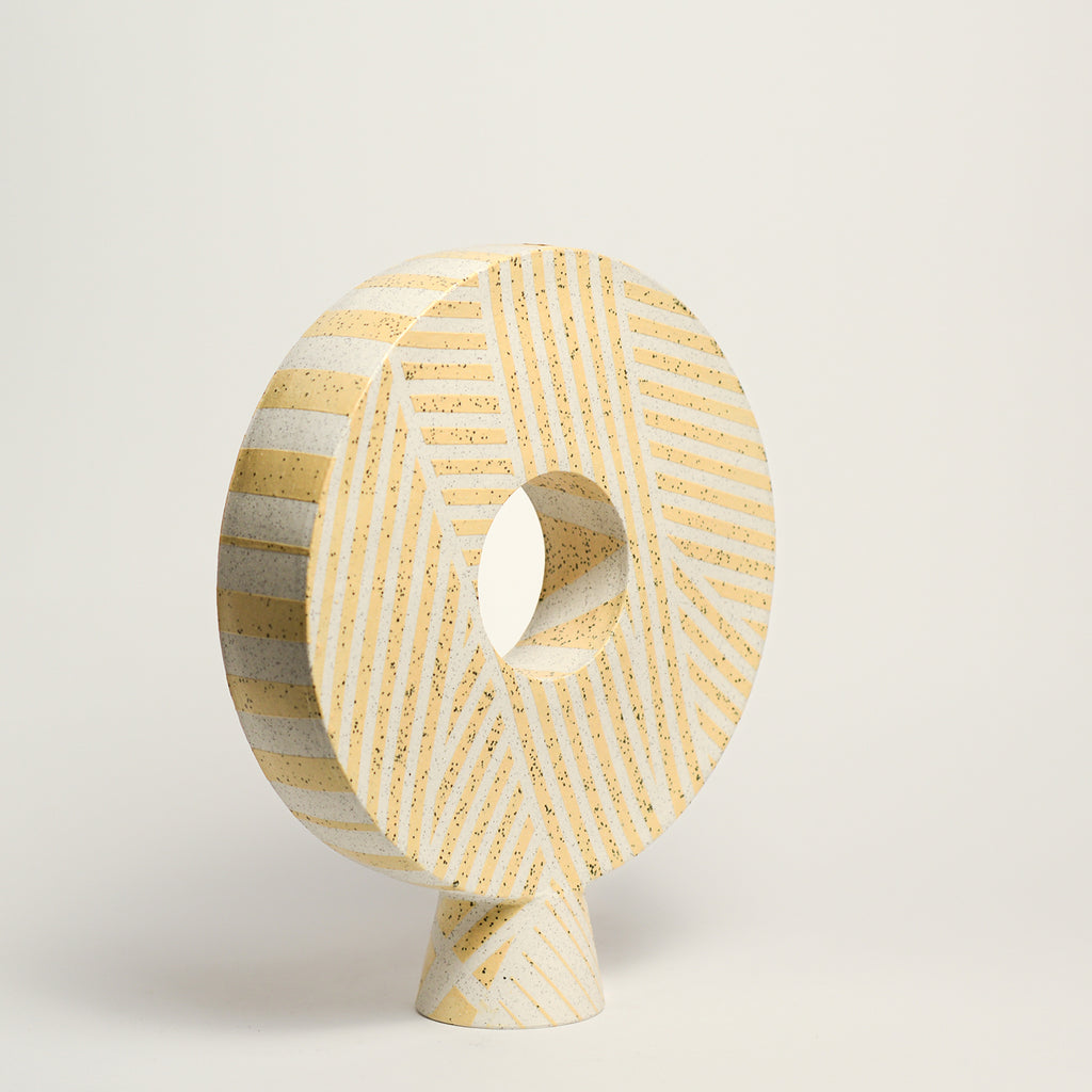 Ceramic circle vase by Sydney ceramicist Jenni Oh