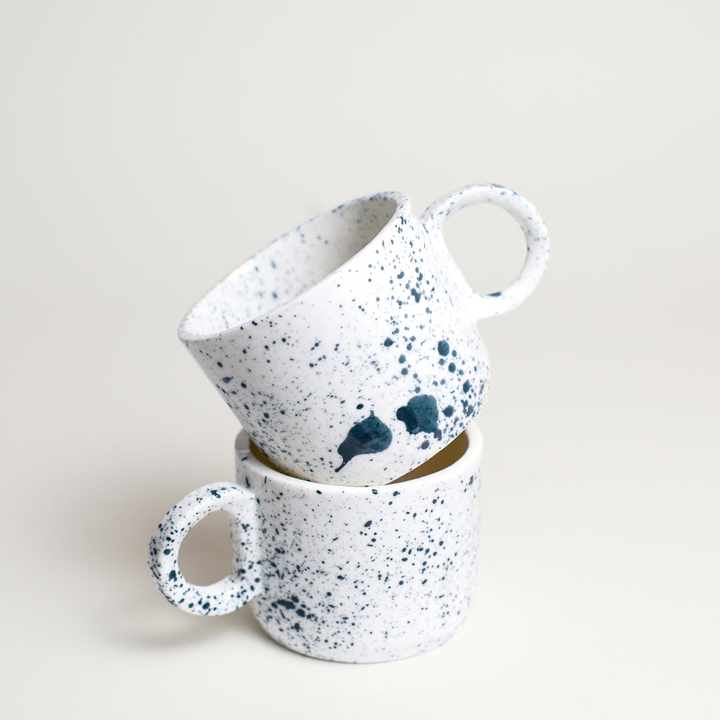 Porcelain Asymmetrical breakfast Bowl handmade by Melbourne-based ceramicist Lucile Sciallano from La Petite Fabrique De Brunswick. Originally from France, Lucile now works from her Brunswick garden shed where she creates a variety of tableware using slip cast techniques and hand-painted patterns.