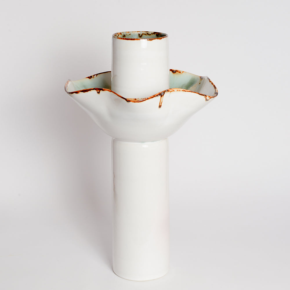 Ceramic sculpture by Laura Veleff of Leaf And Thread