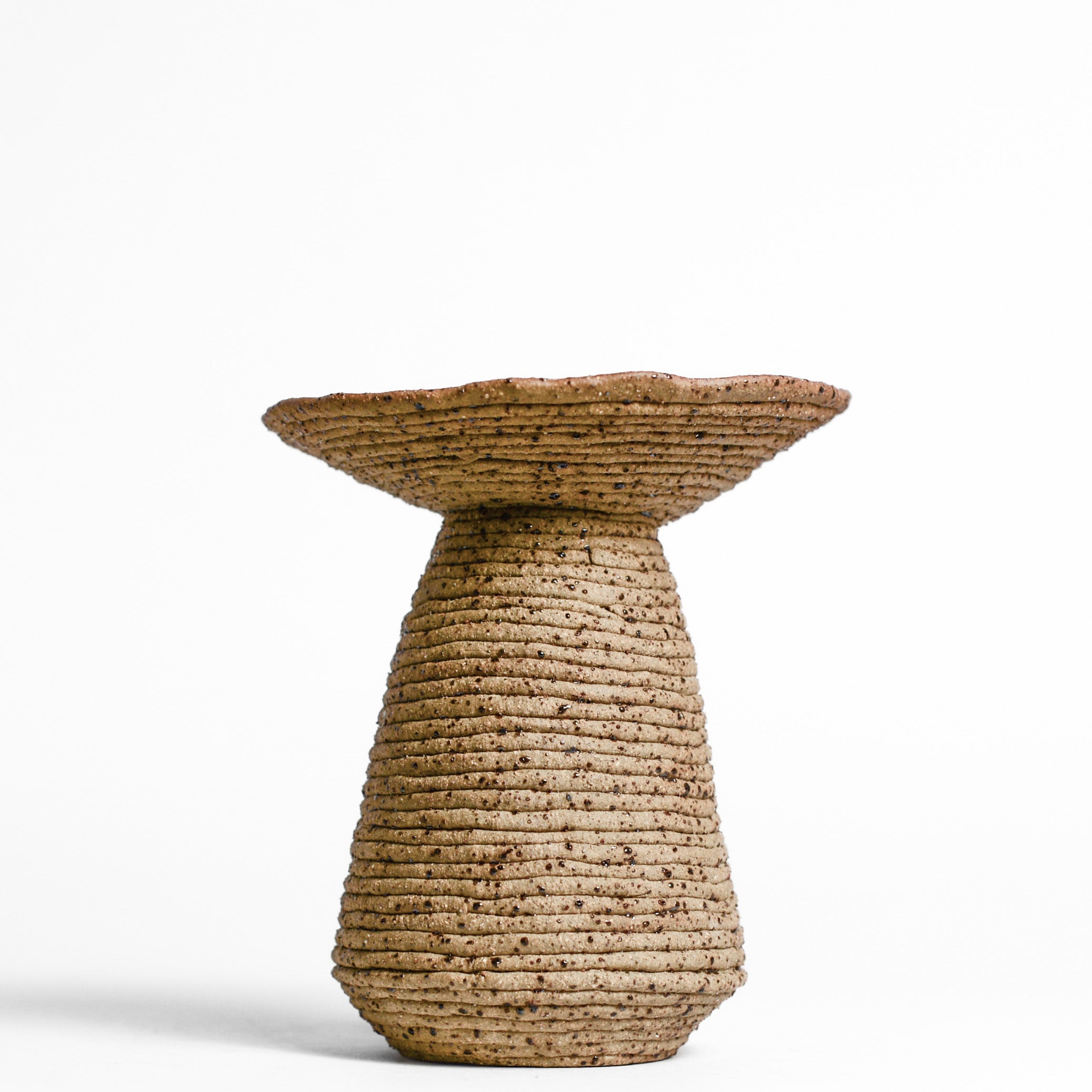 Ceramic vessel handmade by Mali Taylor, a Melbourne based ceramic artist currently exploring the parameters of coil methodology within her practice.