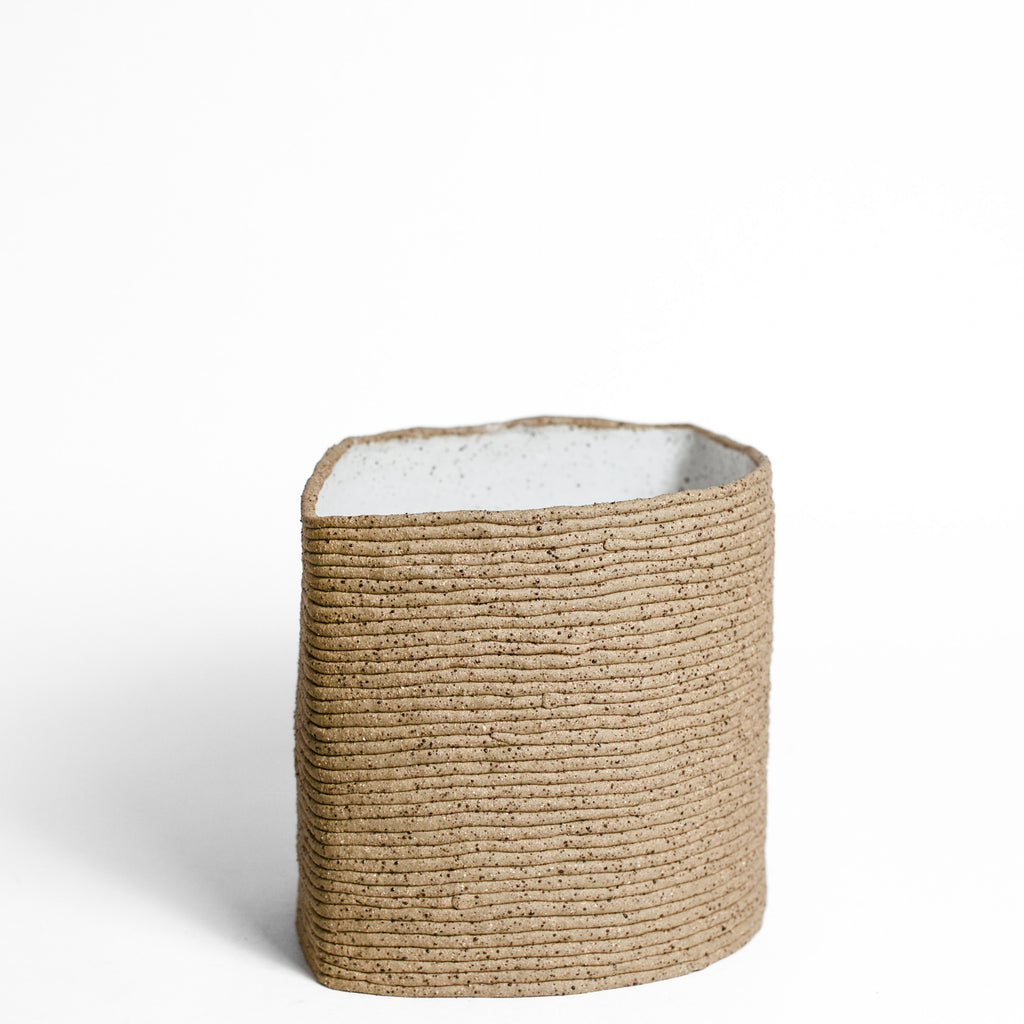 Ceramic vessel handmade by Mali Taylor, a Melbourne based ceramic artist currently exploring the parameters of coil methodology within her practice.
