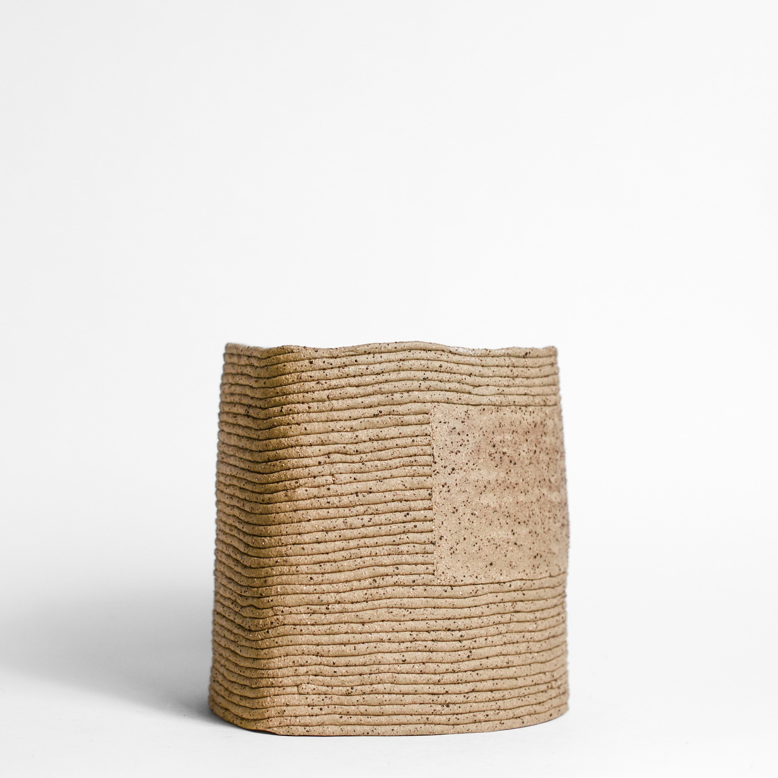 Ceramic vessel handmade by Mali Taylor, a Melbourne based ceramic artist currently exploring the parameters of coil methodology within her practice.