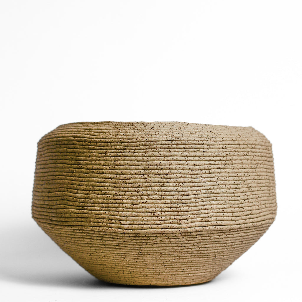 Ceramic vessel handmade by Mali Taylor, a Melbourne based ceramic artist currently exploring the parameters of coil methodology within her practice.