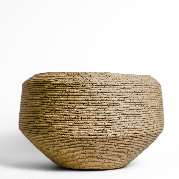 Ceramic vessel handmade by Mali Taylor, a Melbourne based ceramic artist currently exploring the parameters of coil methodology within her practice.
