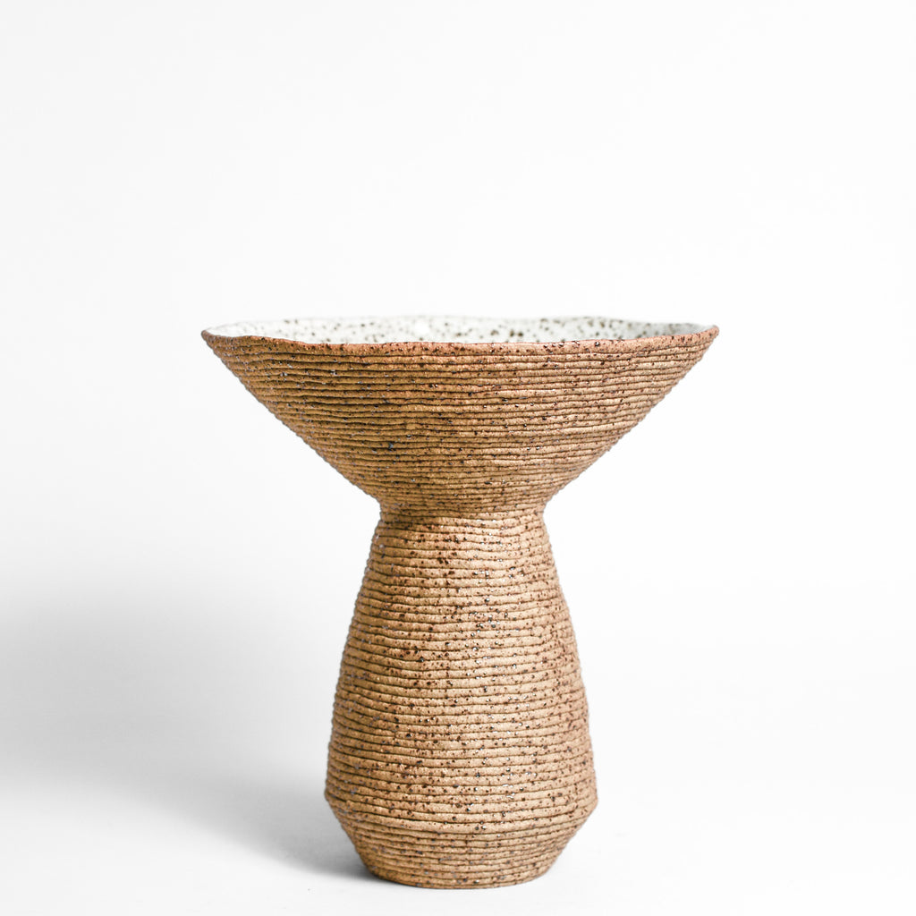 Ceramic vessel handmade by Mali Taylor, a Melbourne based ceramic artist currently exploring the parameters of coil methodology within her practice.