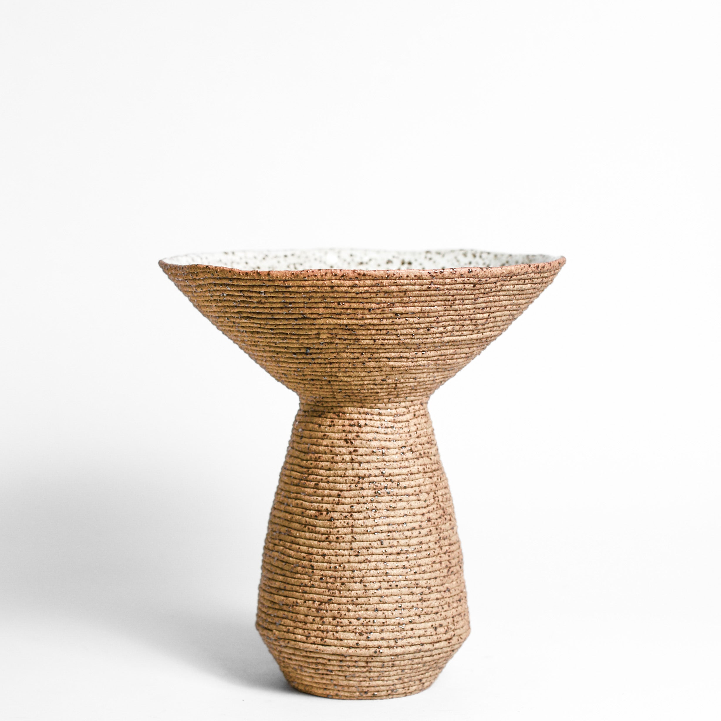 Ceramic vessel handmade by Mali Taylor, a Melbourne based ceramic artist currently exploring the parameters of coil methodology within her practice.