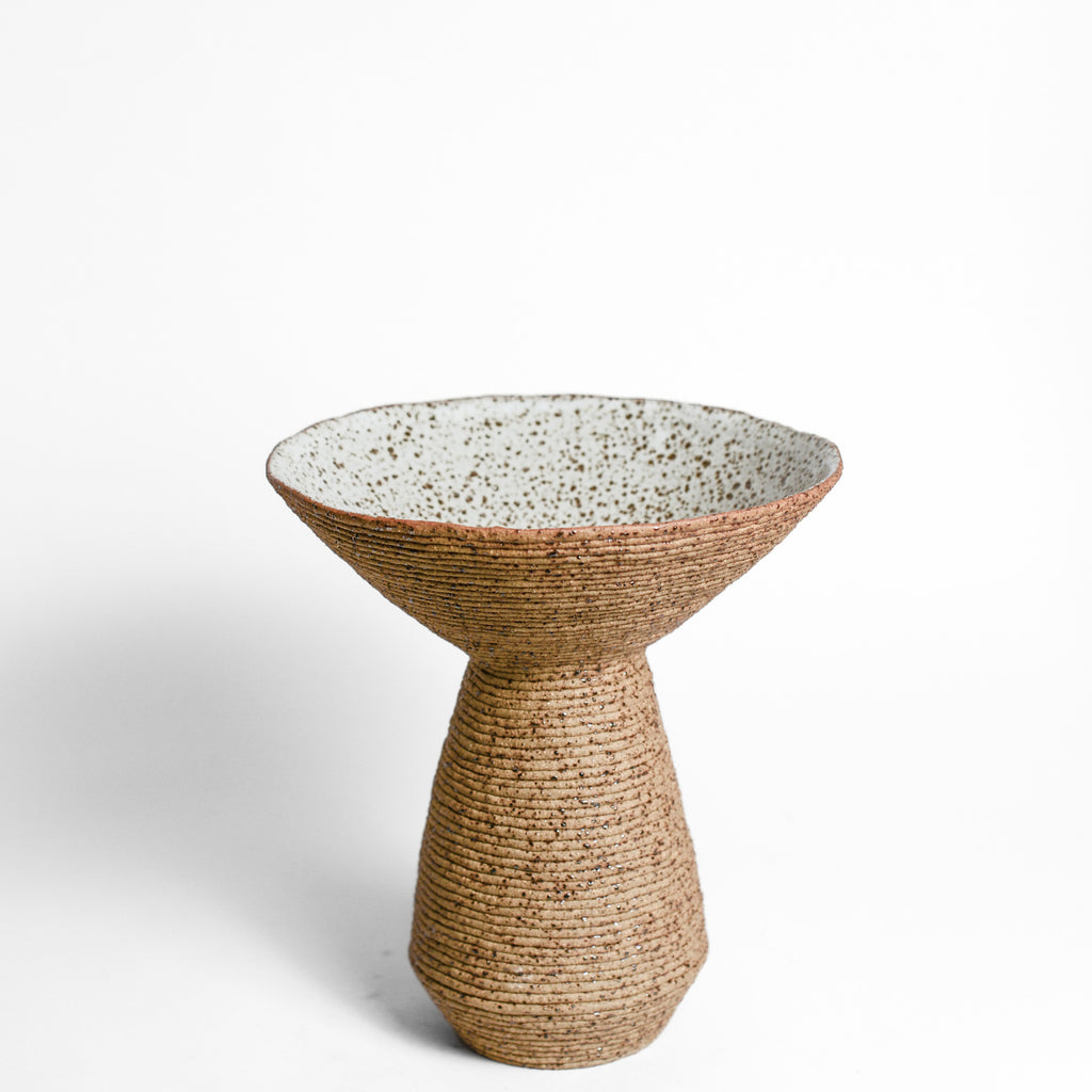 Ceramic vessel handmade by Mali Taylor, a Melbourne based ceramic artist currently exploring the parameters of coil methodology within her practice.