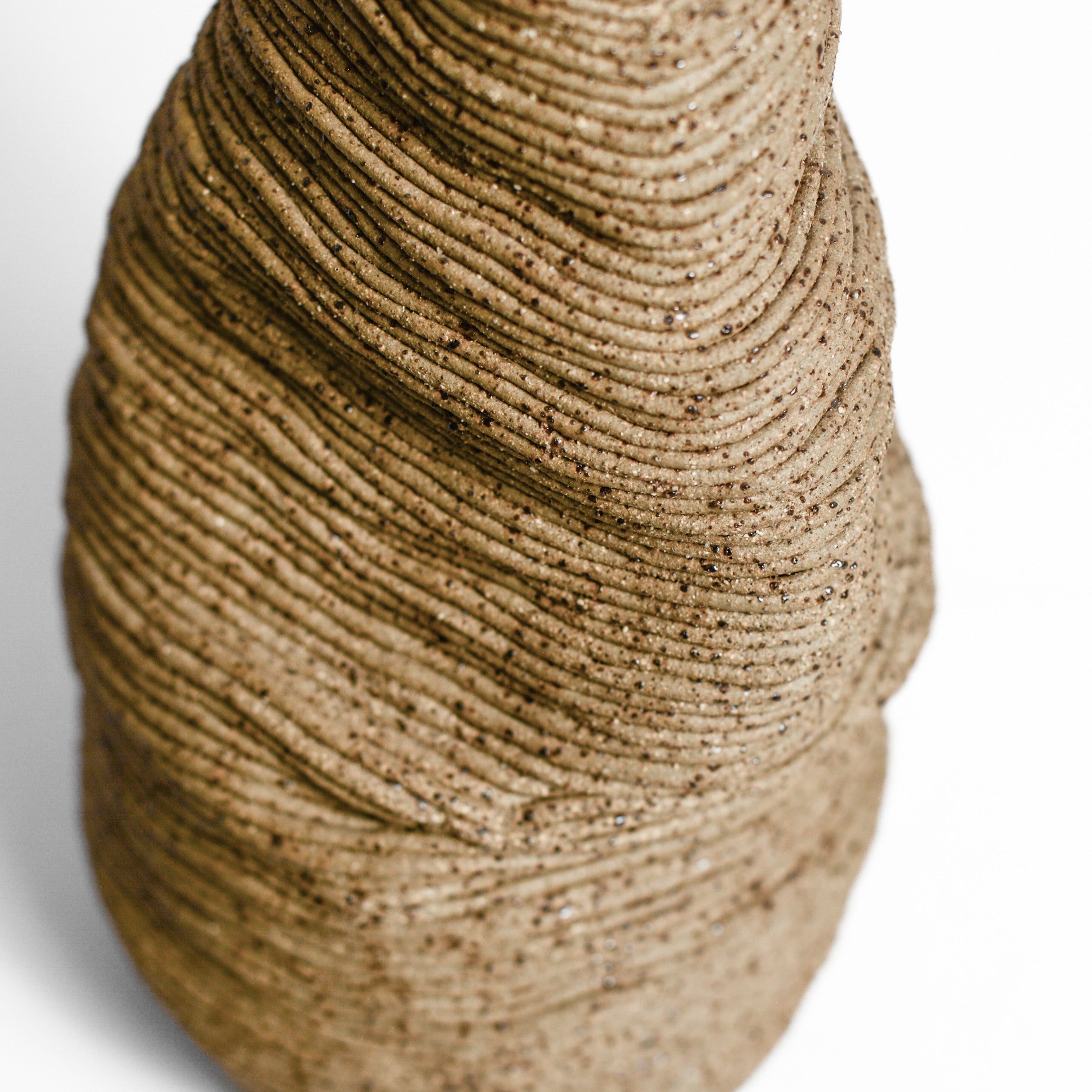 Ceramic vessel handmade by Mali Taylor, a Melbourne based ceramic artist currently exploring the parameters of coil methodology within her practice.