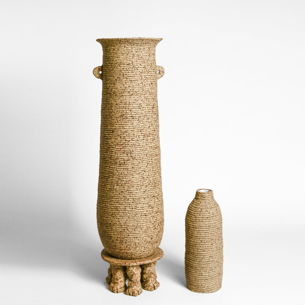 Ceramic vessel handmade by Mali Taylor, a Melbourne based ceramic artist currently exploring the parameters of coil methodology within her practice.