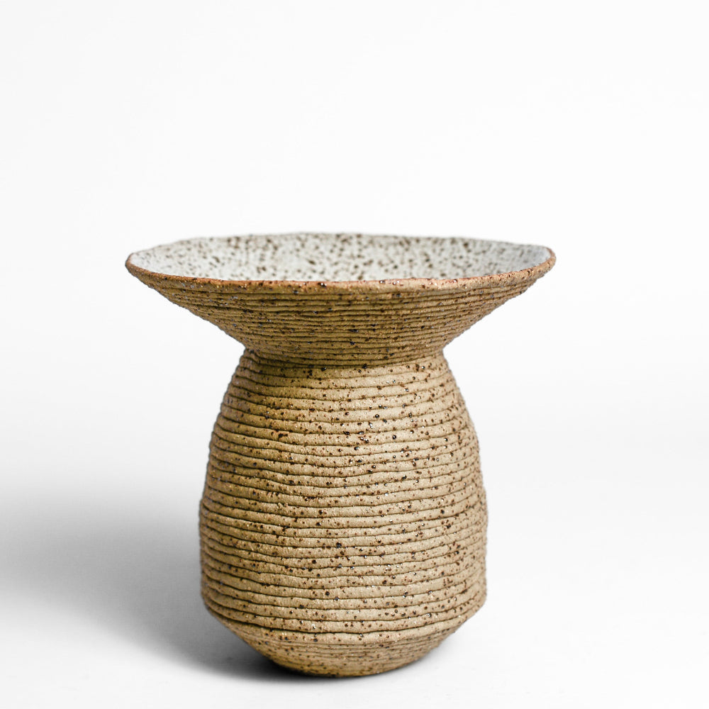 Ceramic vessel handmade by Mali Taylor, a Melbourne based ceramic artist currently exploring the parameters of coil methodology within her practice.