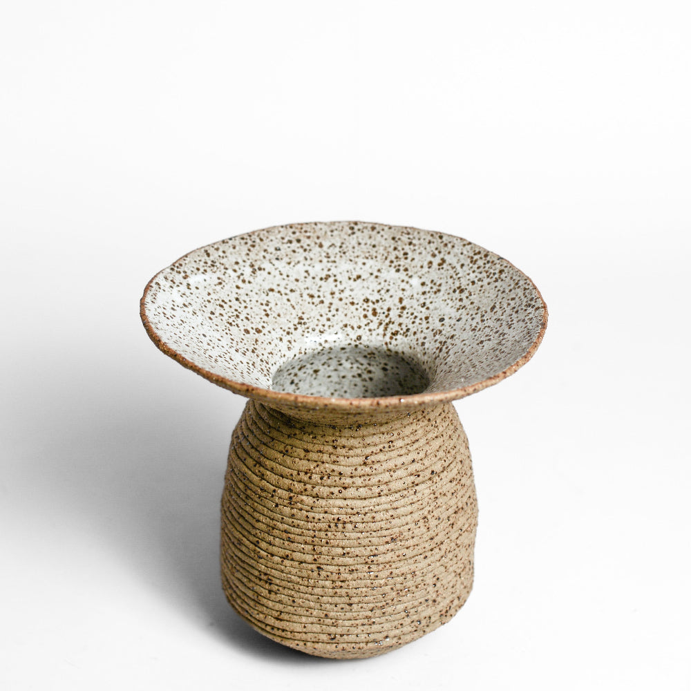 Ceramic vessel handmade by Mali Taylor, a Melbourne based ceramic artist currently exploring the parameters of coil methodology within her practice.