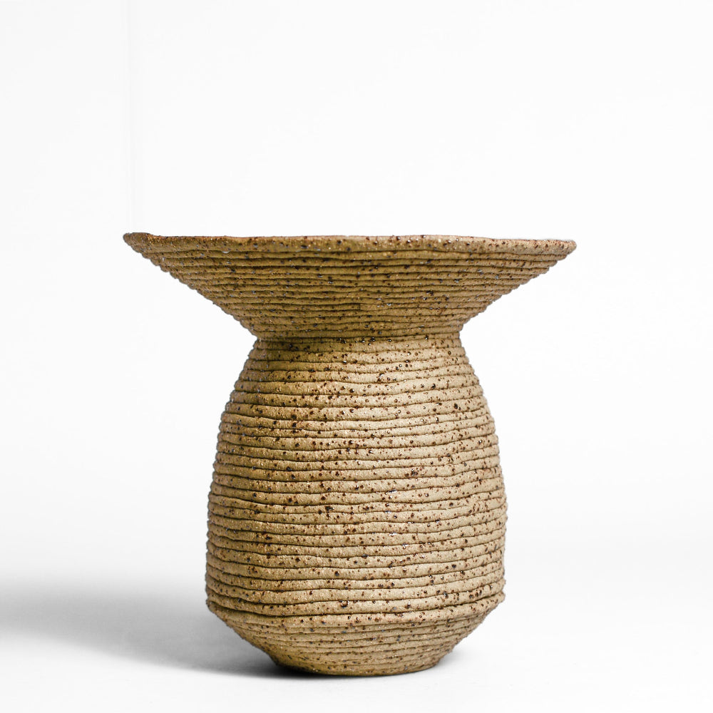 Ceramic vessel handmade by Mali Taylor, a Melbourne based ceramic artist currently exploring the parameters of coil methodology within her practice.