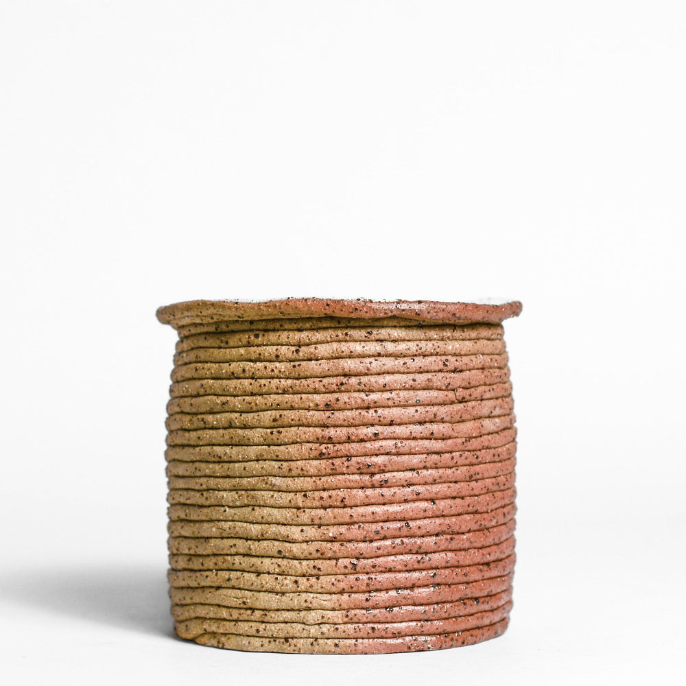 Ceramic vessel handmade by Mali Taylor, a Melbourne based ceramic artist currently exploring the parameters of coil methodology within her practice.