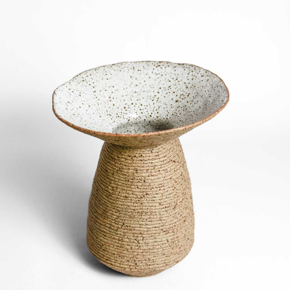 Ceramic vessel handmade by Mali Taylor, a Melbourne based ceramic artist currently exploring the parameters of coil methodology within her practice.