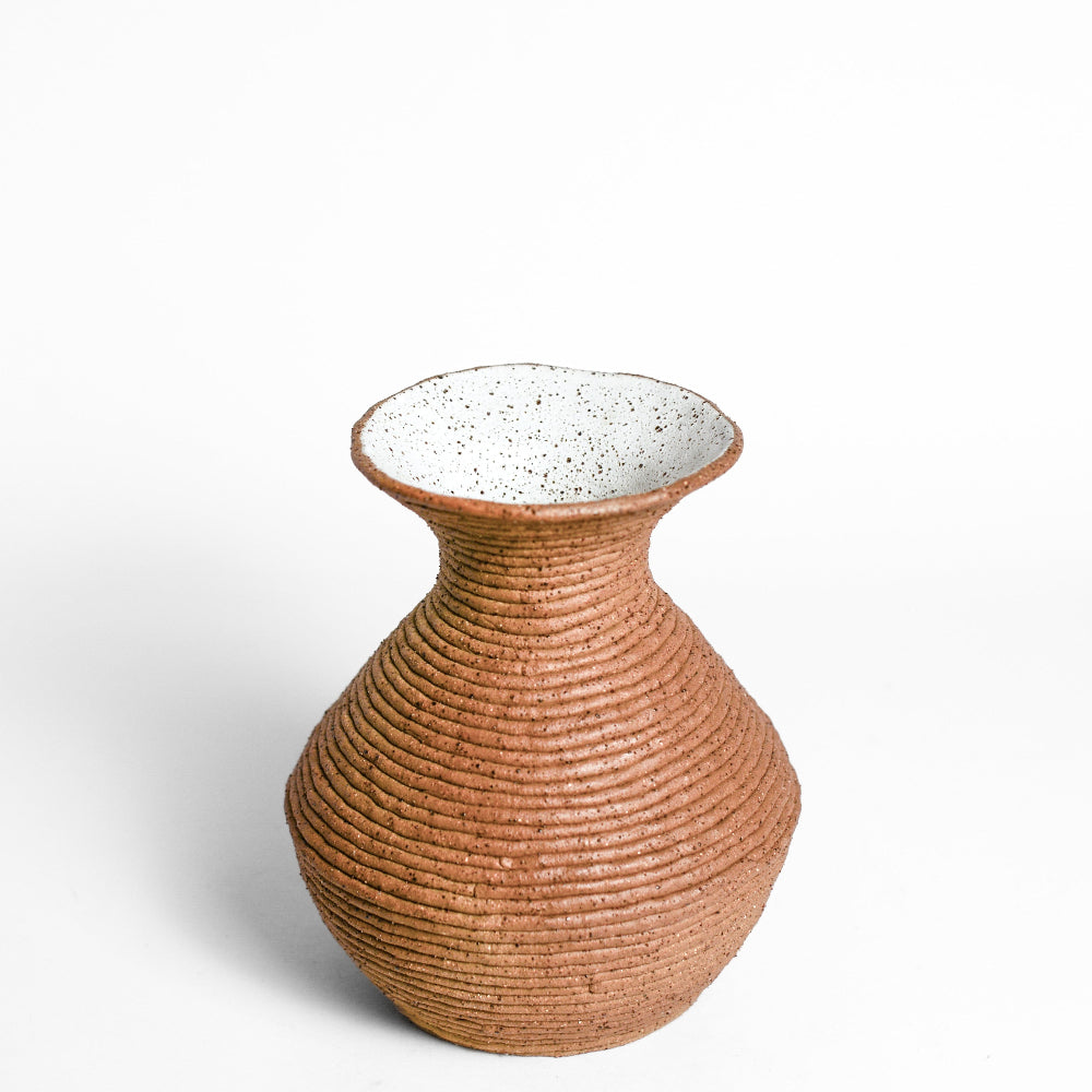 Ceramic vessel handmade by Mali Taylor, a Melbourne based ceramic artist currently exploring the parameters of coil methodology within her practice.