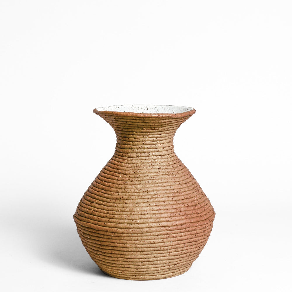 Ceramic vessel handmade by Mali Taylor, a Melbourne based ceramic artist currently exploring the parameters of coil methodology within her practice.
