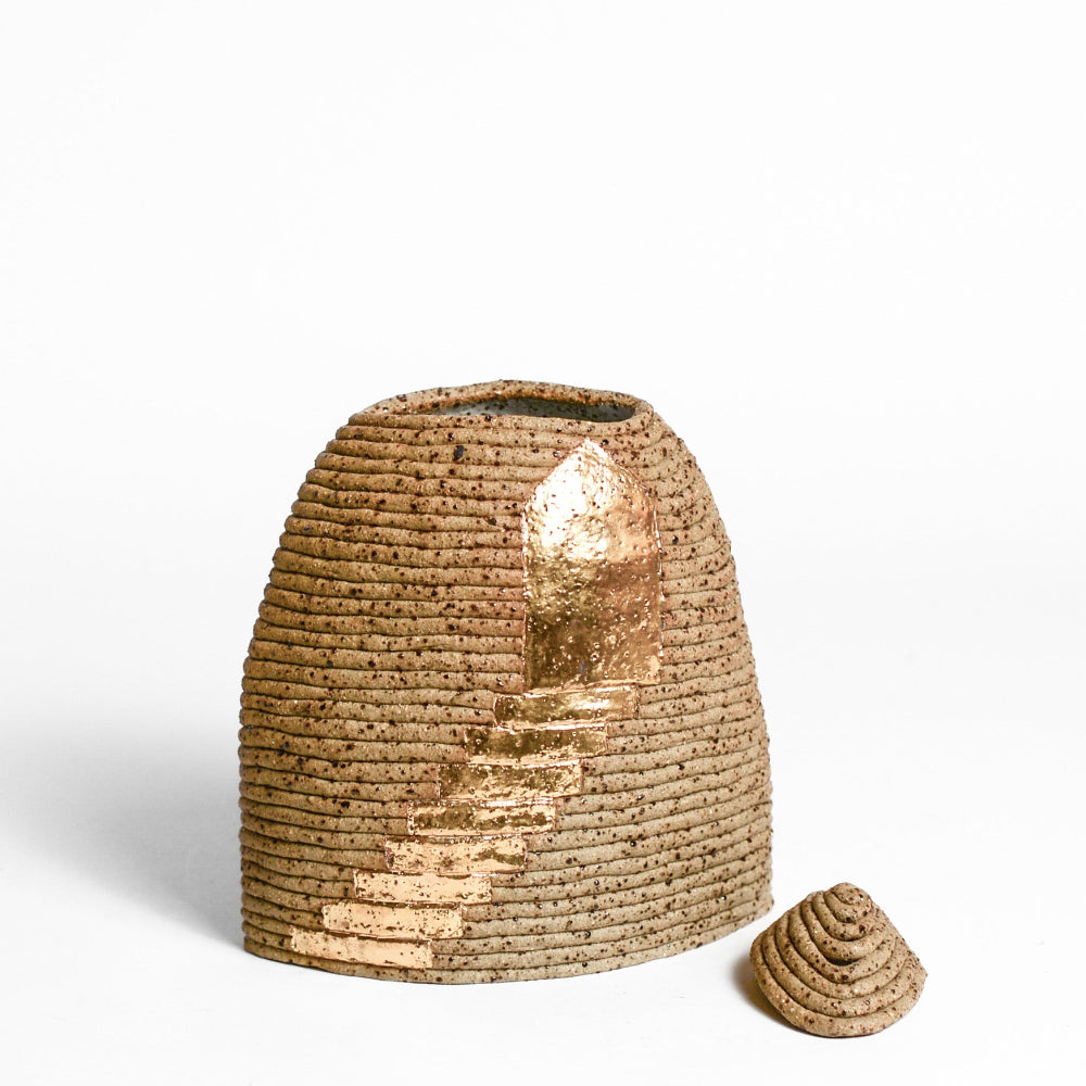 Ceramic vessel handmade by Mali Taylor, a Melbourne based ceramic artist currently exploring the parameters of coil methodology within her practice.