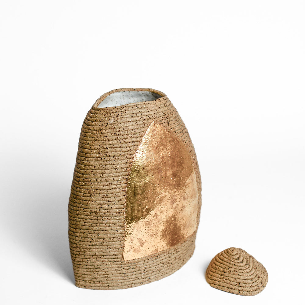 Ceramic vessel handmade by Mali Taylor, a Melbourne based ceramic artist currently exploring the parameters of coil methodology within her practice.