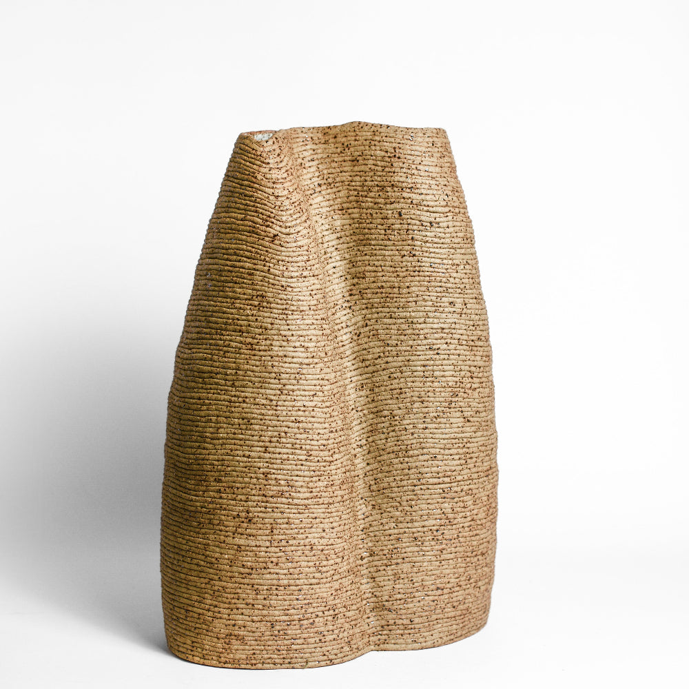 Ceramic vessel handmade by Mali Taylor, a Melbourne based ceramic artist currently exploring the parameters of coil methodology within her practice.