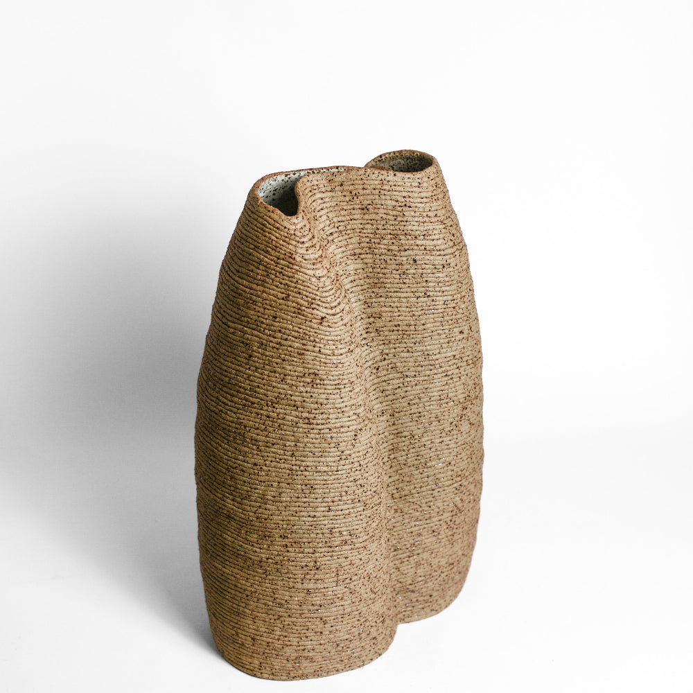 Ceramic vessel handmade by Mali Taylor, a Melbourne based ceramic artist currently exploring the parameters of coil methodology within her practice.