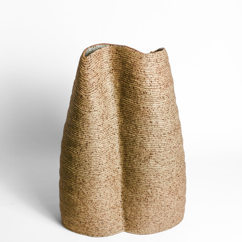 Ceramic vessel handmade by Mali Taylor, a Melbourne based ceramic artist currently exploring the parameters of coil methodology within her practice.