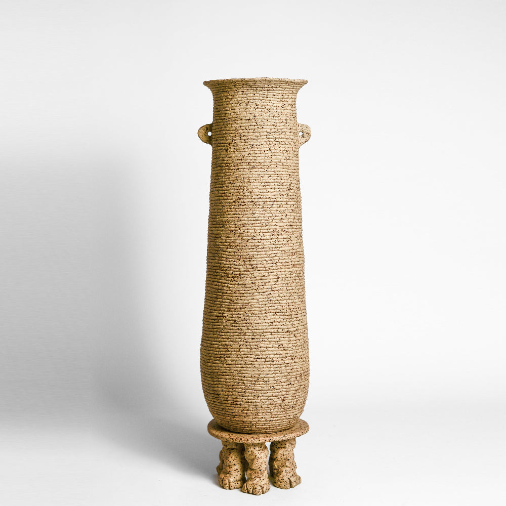 Ceramic vessel handmade by Mali Taylor, a Melbourne based ceramic artist currently exploring the parameters of coil methodology within her practice.