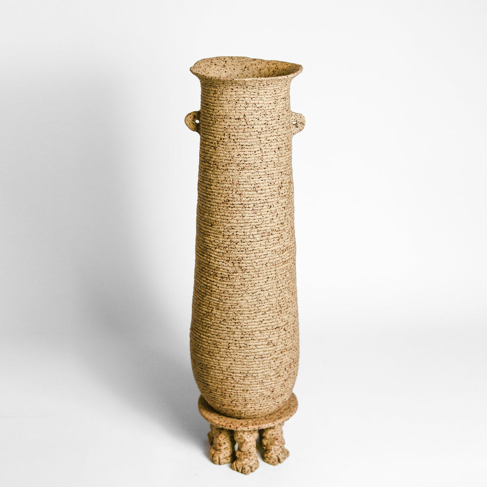 Ceramic vessel handmade by Mali Taylor, a Melbourne based ceramic artist currently exploring the parameters of coil methodology within her practice.