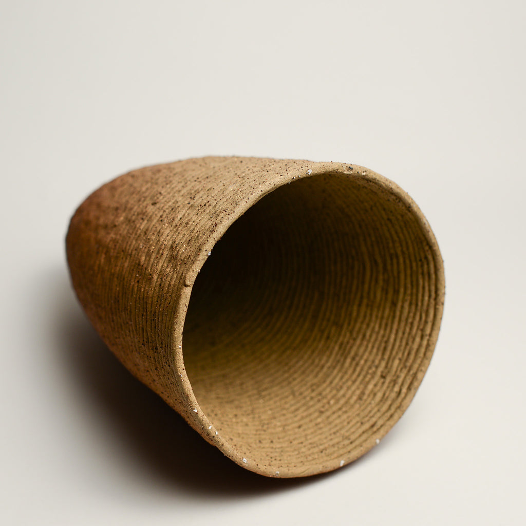 Ceramic vessel handmade by Mali Taylor, a Melbourne based ceramic artist currently exploring the parameters of coil methodology within her practice.