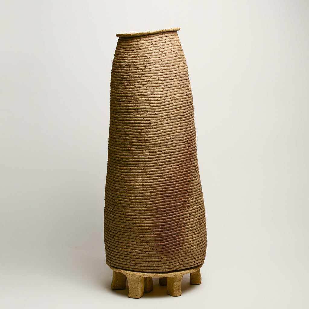 Ceramic vessel handmade by Mali Taylor, a Melbourne based ceramic artist currently exploring the parameters of coil methodology within her practice.